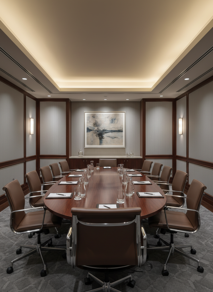 Sala de reuniões do escritório, sem pessoas